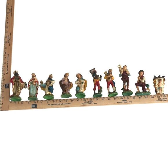 19 PIECE POSSIBLY ANTIQUE HAND PAINTED NATIVITY MADE IN ITALY - Picture 15 of 16